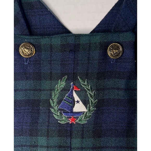 VTG Irish Babies Overalls St Patrick Embroidered Plaid Size 6 - 9 Months (Bx 22) - Picture 3 of 5